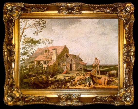 framed  Abraham Bloemart Landscape with Peasants Resting, ta009-2